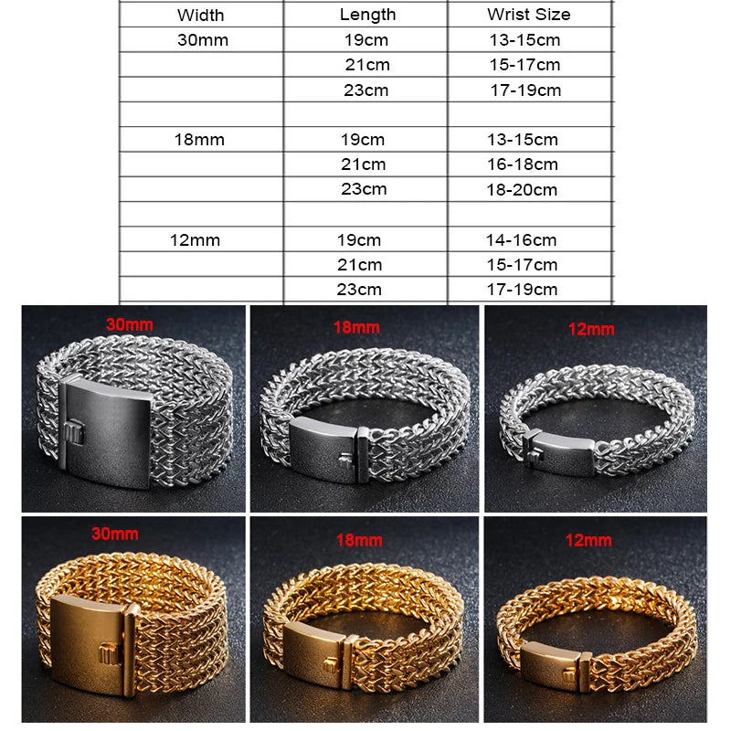 High Polished Dubai Gold Color Mesh Bracelets for Men